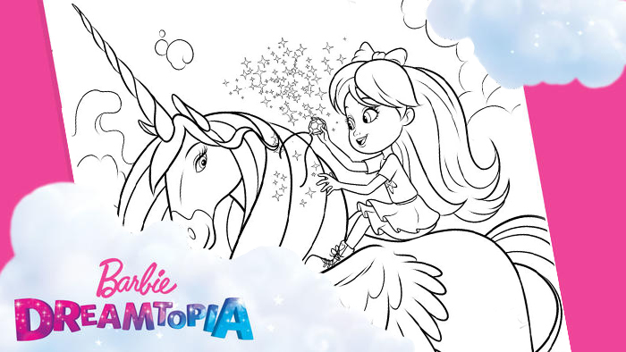 Chelsea and Unicorn Colouring Sheet